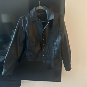 Zara faux leather bomber